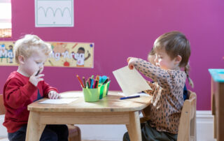 learning about writing and fine motor skills at Monkey Puzzle Altrincham